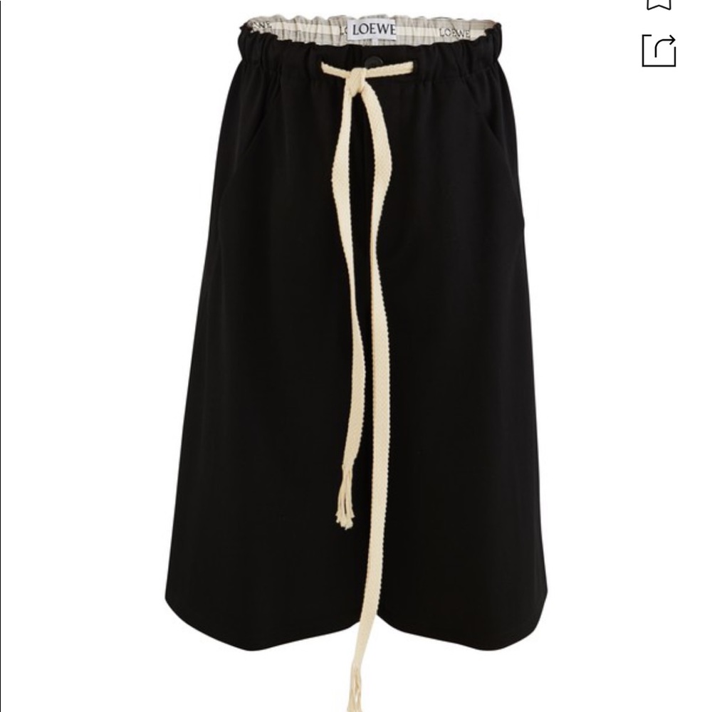 LOEWE BLACK WOOL SHORTS